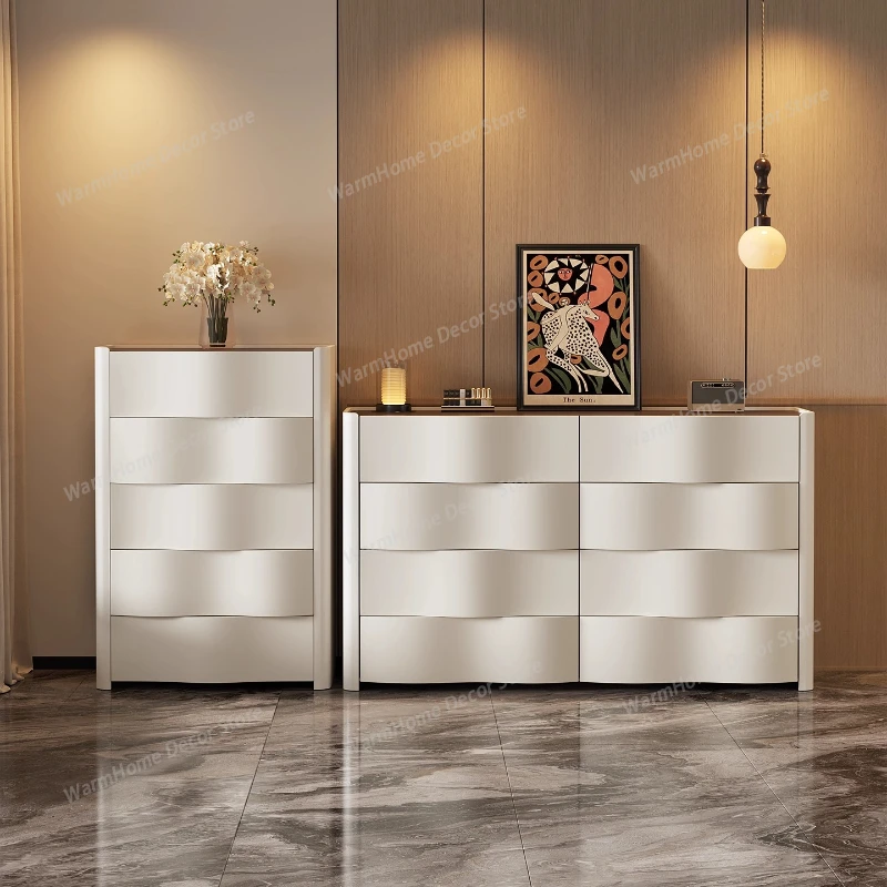 

Modern Cream Style Side Cabinet Storage locker Dresser display cabinet living room cabinets drawer type storage home furniture
