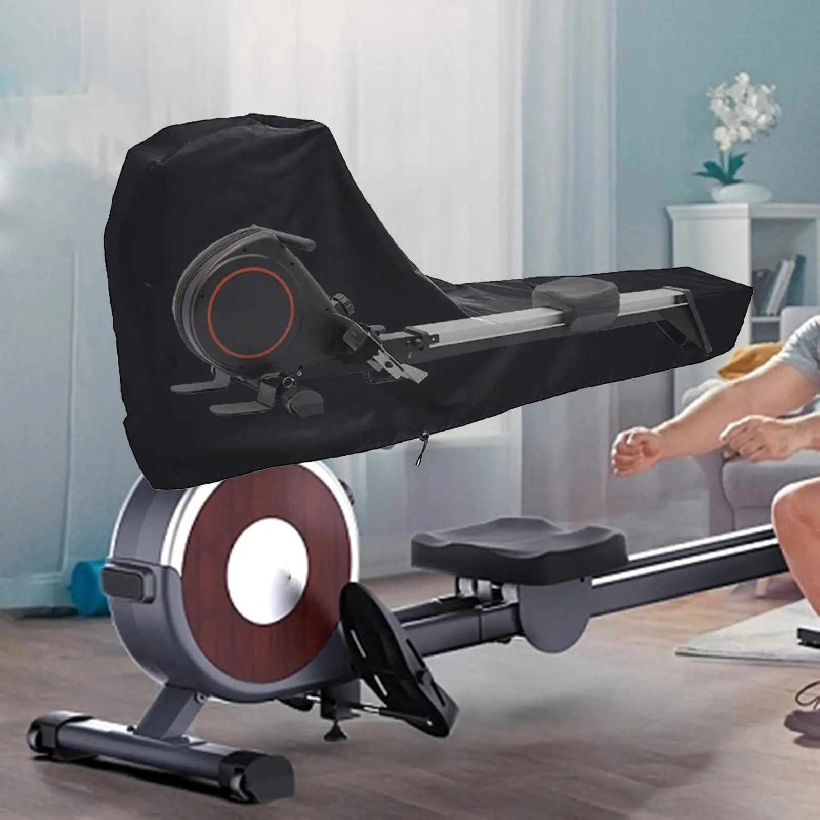 Durable 210D Oxford Rowing Machine Cover Scratch Resistant Dustproof Fitness Equipment Cover for Gym