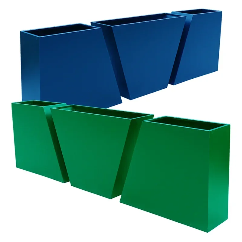

-outdoor garden furniture high large steel planter pot public park creative metal plant pots outside urban street flower box