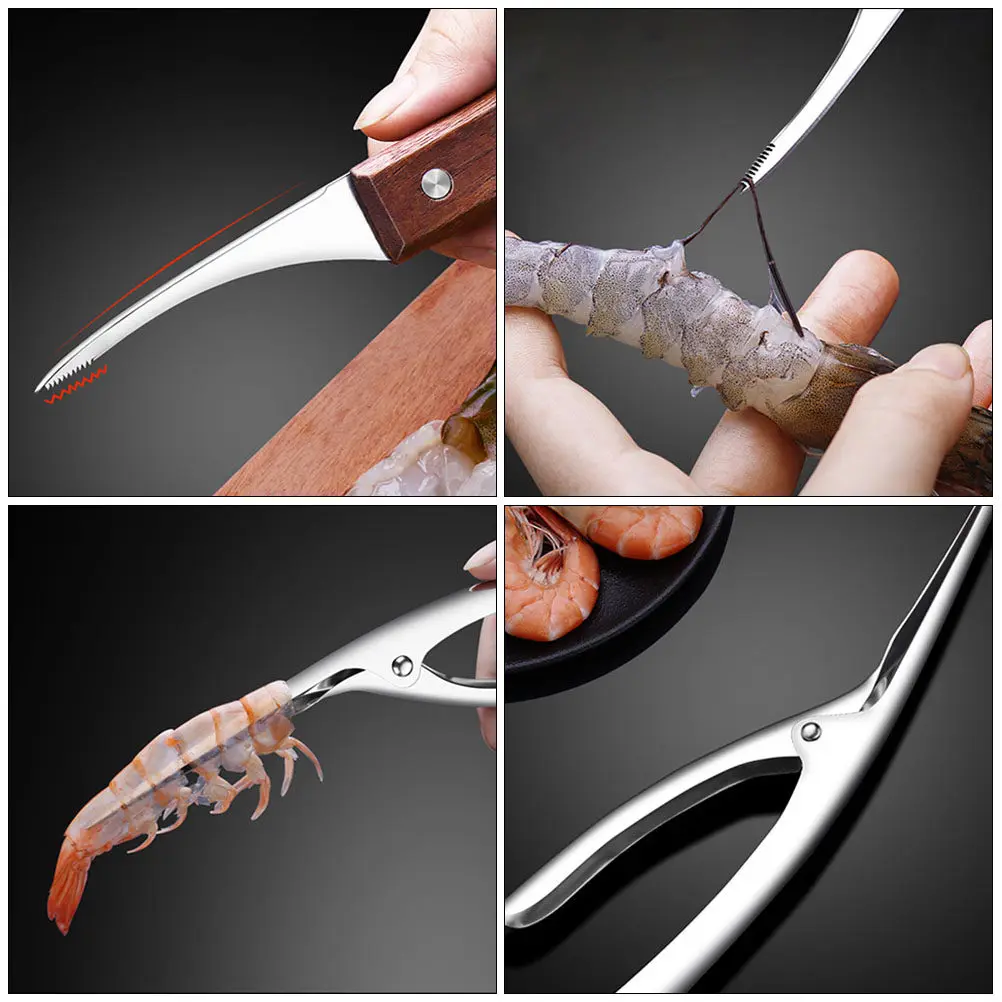 Shrimp Deveiner Tool Shell Peeler and Cleaning Cutter Seafood Prep Utensil for Home Kitchen