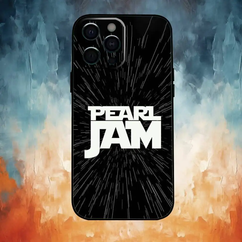 Custodia per telefono Band P-Pearl J-Jam per iPhone17,16,15,14,13,12,11 Plus,Pro Max Cover nera morbida