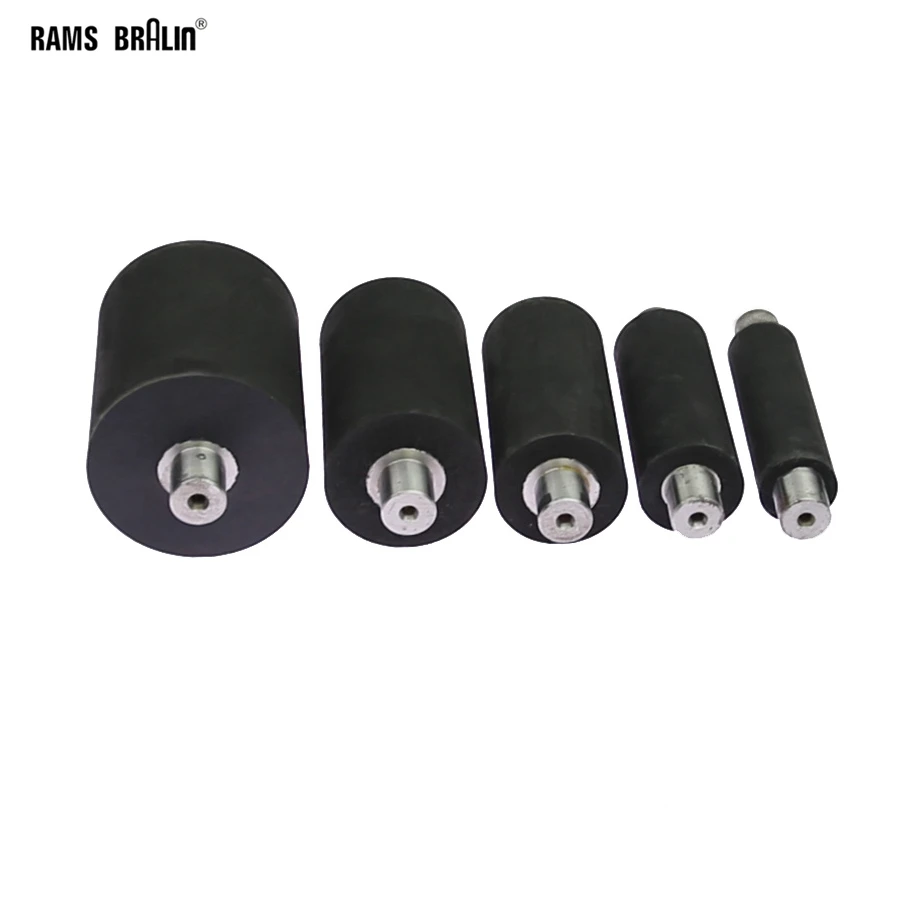1 piece Dia. 1/2 - 2 Small Rubber Roller with Shaft Kinfe Grinder Contact Wheel