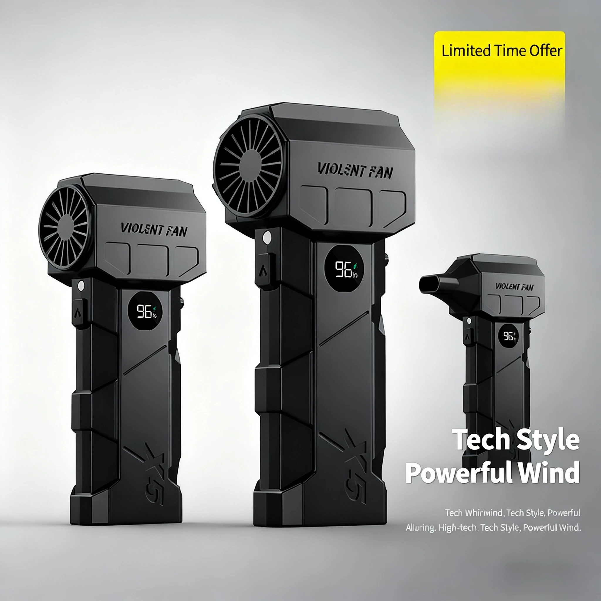 Ventilateur عنيفة 200000 tr/min، aspirateur puissant، nettoyeur de poussière، Charge de Type C، فتحات فتحات، 55 م/ثانية، Turbo Jet #1