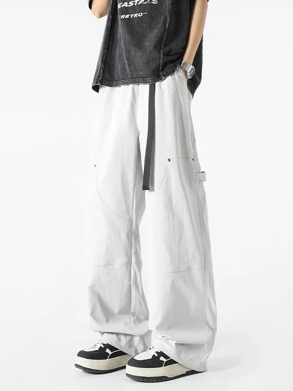 

American Sle Men's Casual Pants Waterproof Windproof Loose Straight Leg Workwear Trousers High Street Faion Spor