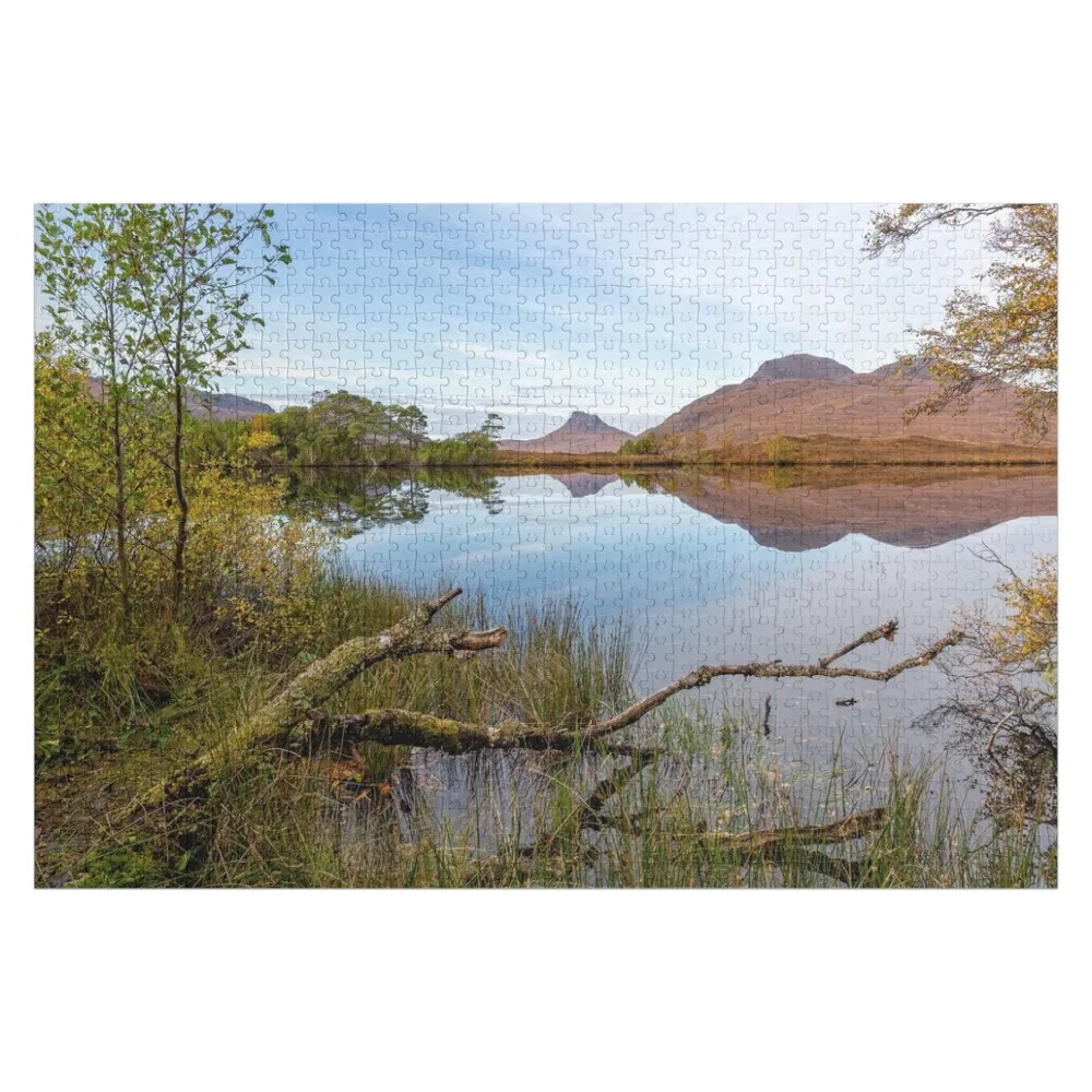 

Loch Cul Dromannan in Autumn Assynt Scotland. Jigsaw Puzzle Jigsaw Pieces Adults Custom Kids Toy Photo Custom Puzzle