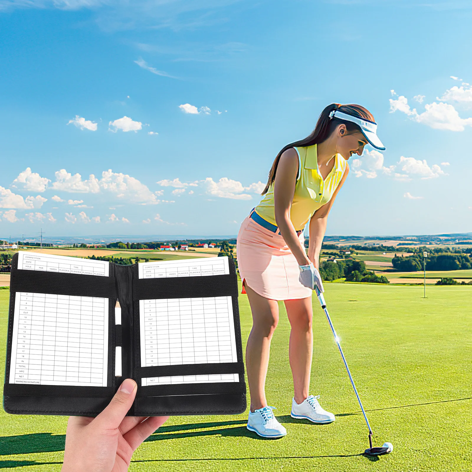 

1Set Golfing Scorecard Protector Simple Style Durable Golf Scoring Book Practical Birthday Present for Golfers