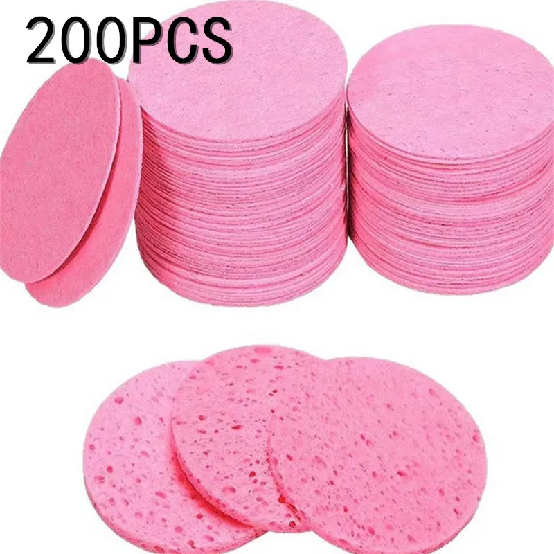 Esponjas Faciales de Pulpa de Madera Natural para Lavar el Rostro, 50/100/150/200 Unidades, Esponja Facial Espumosa, Esponja Cosmética para Limpieza Facial