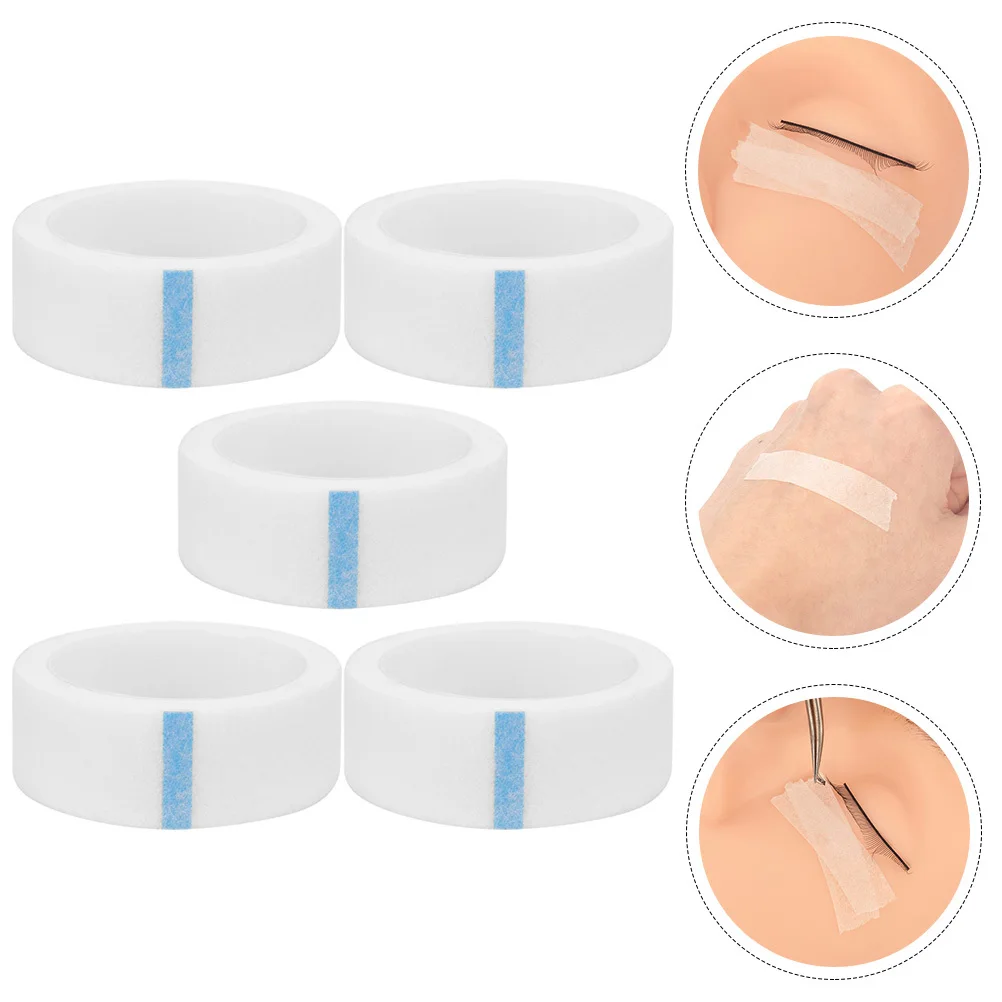 

5pcs 5 Rolls Lash Tape For Eyelash Extensions Non-Woven Fabric Adhesive Makeup Tape Resistant Tears No Residue Easy Removal