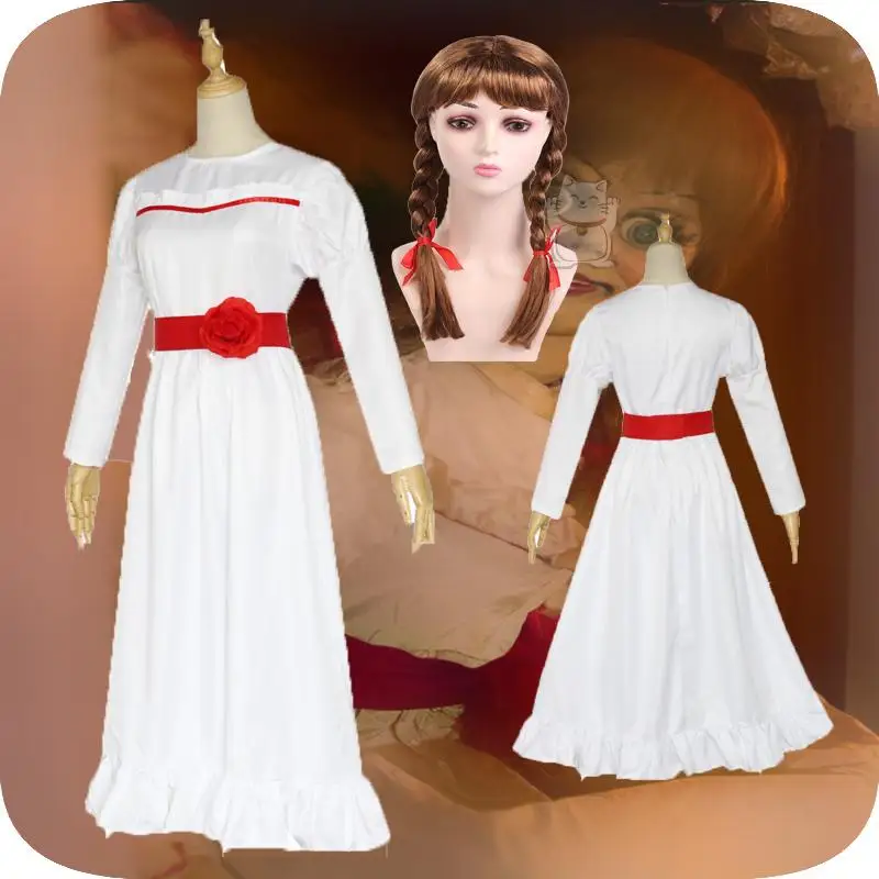 

Halloween party horror white dress cosplay costume new wig stage performance costume