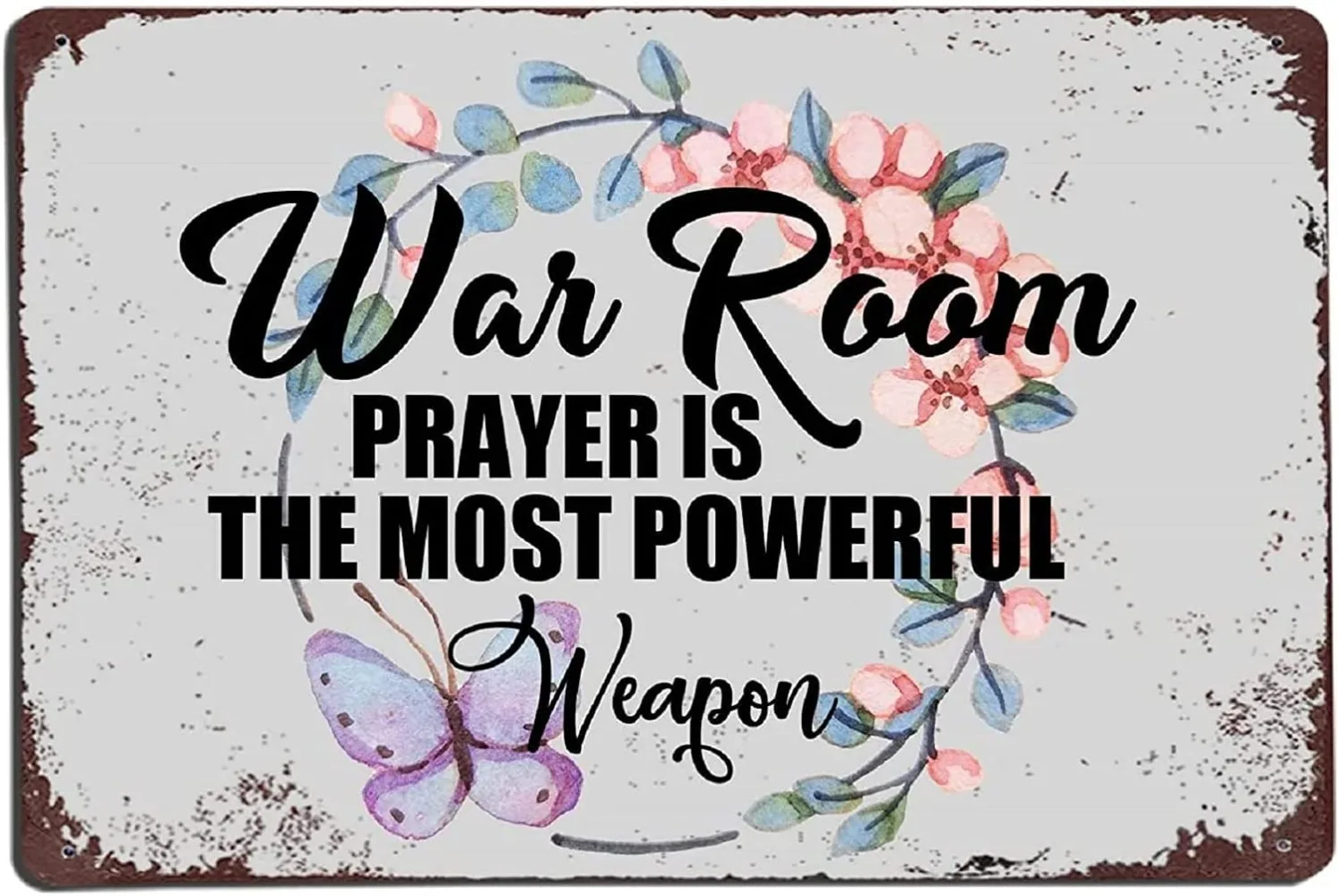 2D Flat Custom War Room Aluminum Sign 5.5x8in Prayer Weatherproof Metal Wall Decor Housewarming Gift Decorative Use Only