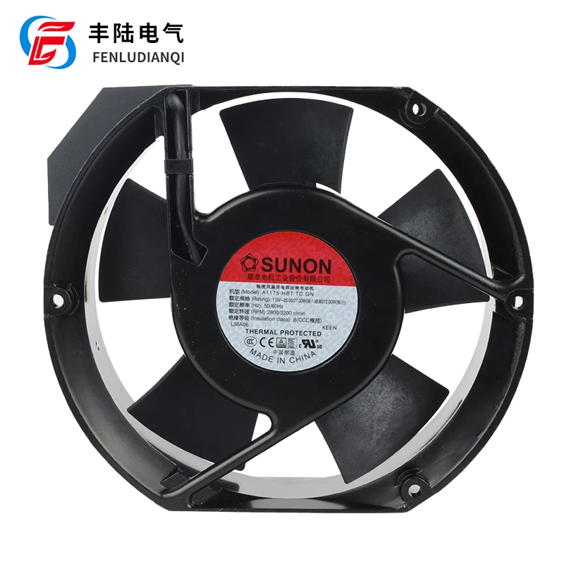 

A1175-HBT TC.GN SUNON Axial Fan 115V AC 171x151x51mm 239CFM 26W 3200RPM Industrial Cooling Fan