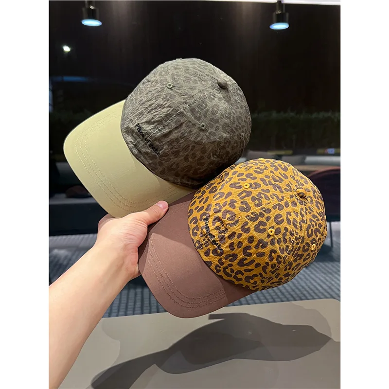 Summer Leopard Print Color Matching Quick-drying Baseball Cap for Men and Women  Personality Street Sunshade Running Sports Hat