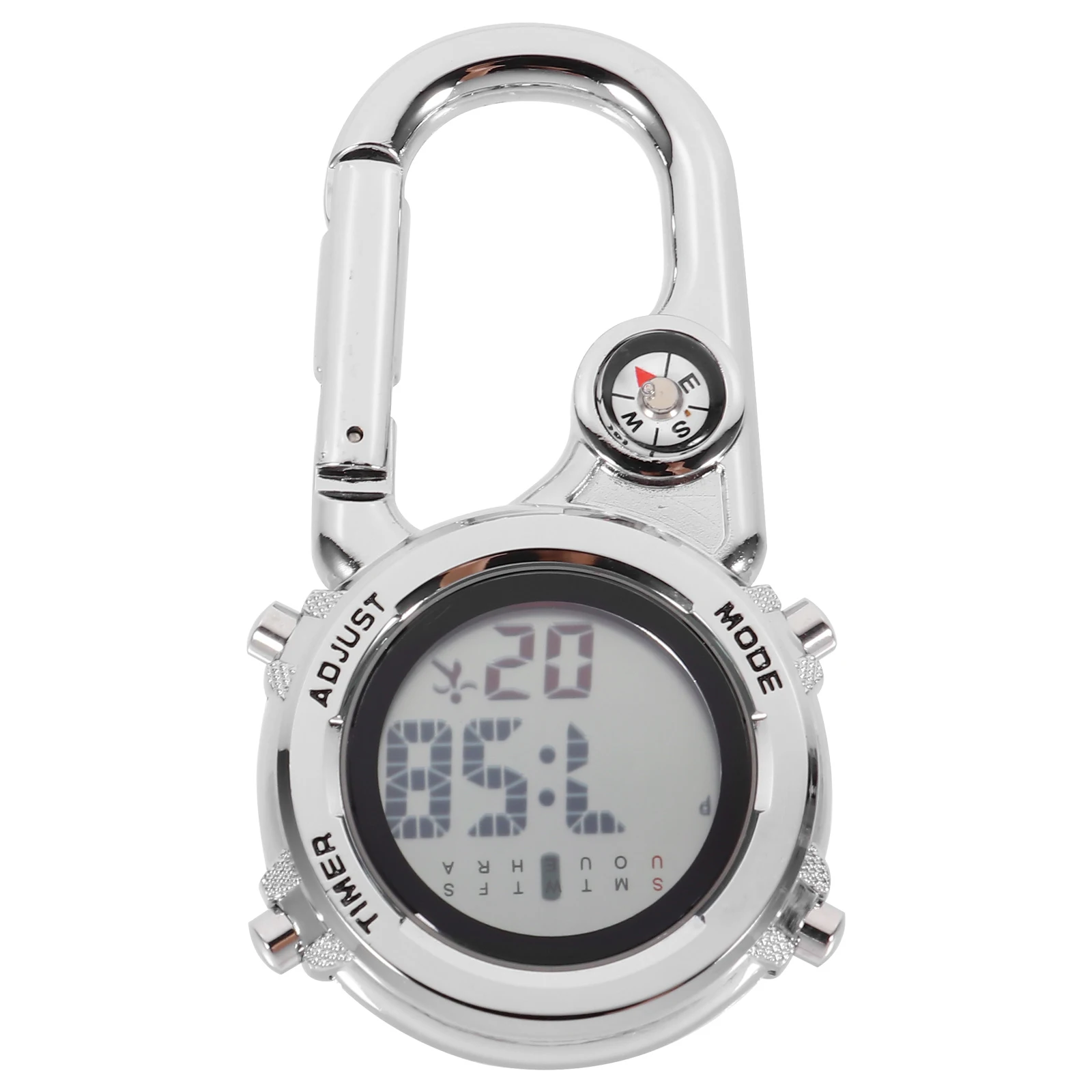 

1pc Carabiner Watch Outdoor Hanging Hook Multi-Function Climbing Camping Portable Time Date Direction Display