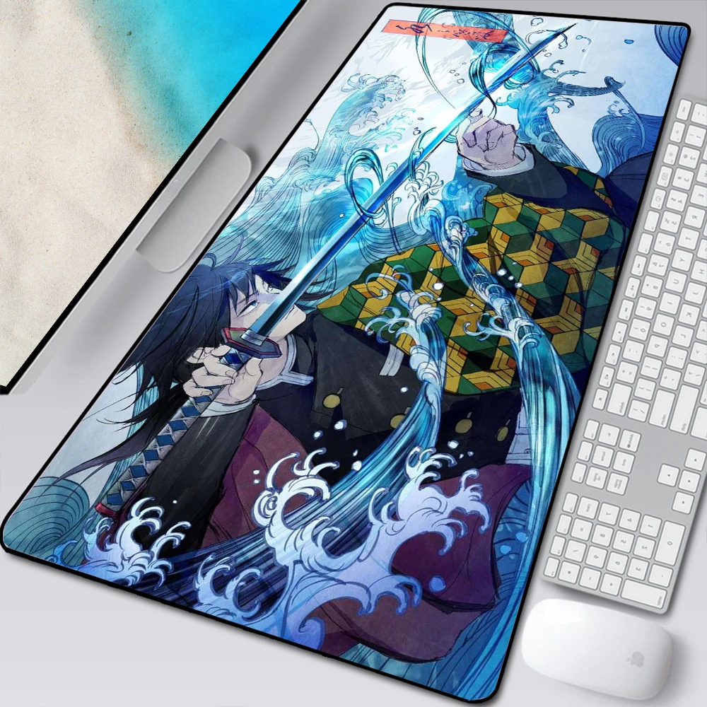 XL Anime Demon Slayer Kimetsu no Yaiba Agatsuma Zenitsu Computer Gamers Locking Lock Edge Mouse Pad Keyboard PCDesk Pad Csgo Pad