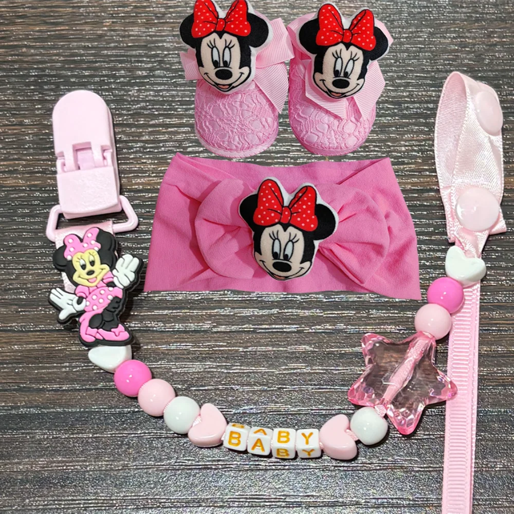 

Beautiful baby shoes Kawaii baby chain clip newborn headband Pure cotton cartoon headwear for newborns Baby hat Baby photography