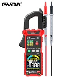 GVDA Professional Digital Clamp Meter AC DC Voltage 6000 Counts True RMS Clamp Multimeter Capacitance Ohm Hz Amp Tester Ammeter