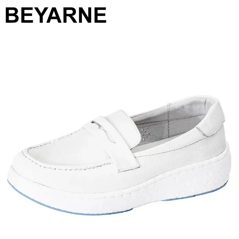 

First layer cowhide nurse shoes Work Shoes for women Fall soft soled breathable non-slip nurse shoes for women