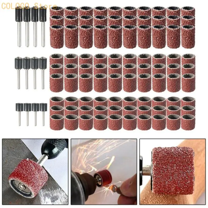

102/132Pcs Sanding Rings Bands 1/4 3/8 Electric Manicure Drill Bits Gel Polishing Removal Pedicure Tool D0LD