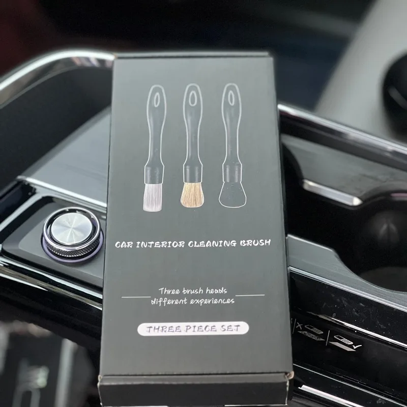 Car Detailing Brush Set 3PCS, Wheel Rim & Interior Crevice Brushes, Soft Bristle, Scratch-Free Car Wash Kit for Wheels, Vents