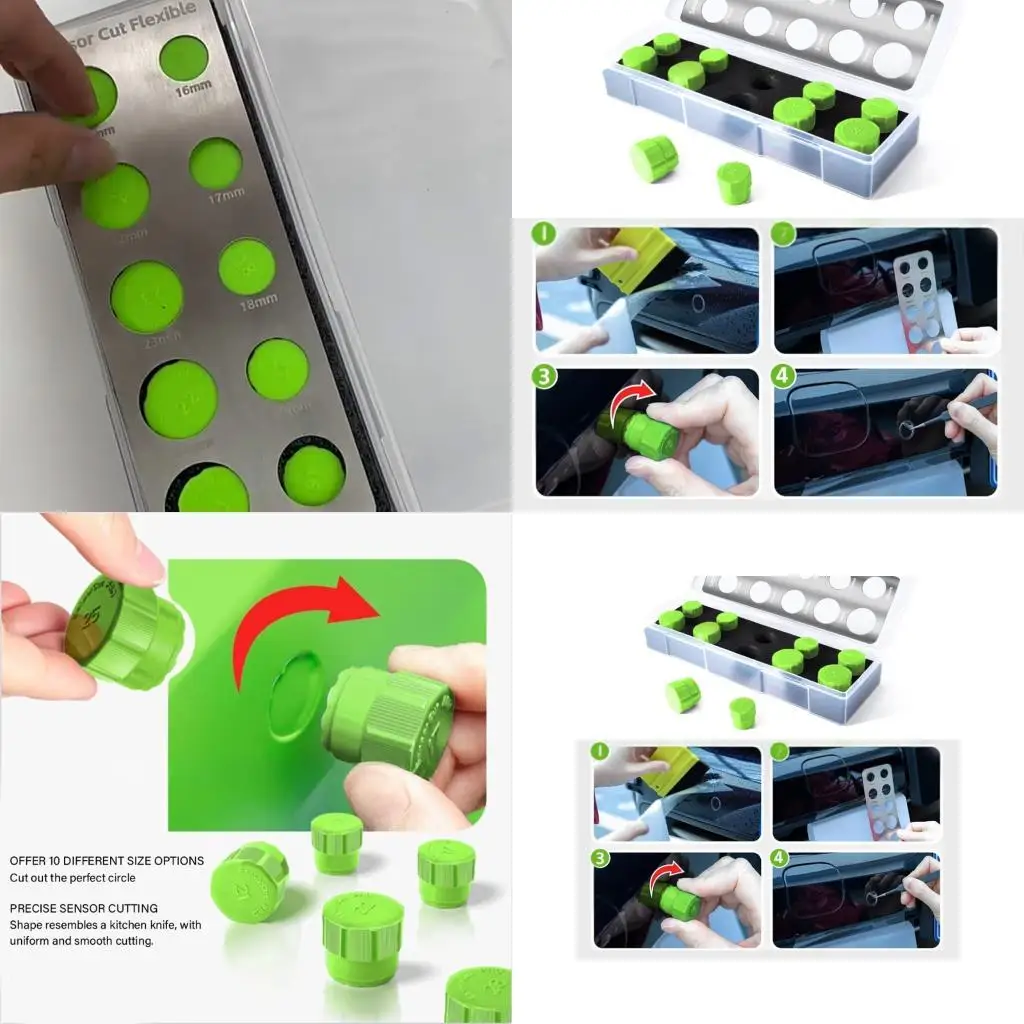 

652F Scratch Resistant 10 Size Anti Shatter Car Film Template Cutter With 0.1mm Accuracy Suitable For Radars Alignment