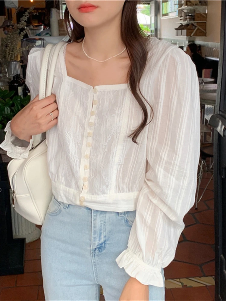 New Spring Vintage Cotton Shirt Female Oversize Womens Long Sleeve Girls Blouse Summer New Women Blouses Femme Blusas