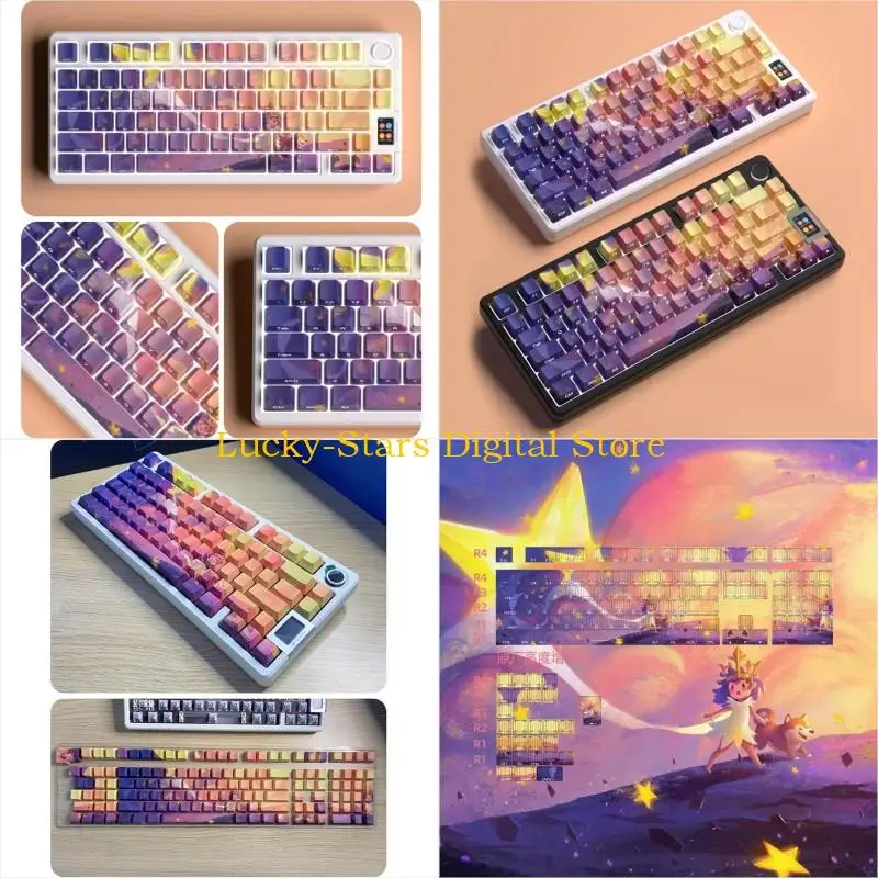 

T3EE 134Keys Backlit Keycaps Side Print Through for Mechanical Keyboard Keycap Set CherryProfile Thick PBT