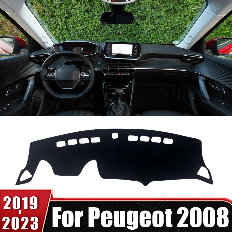 

For Peugeot 2008 E2008 GT Line 2019 2020 2021 2022 2023 Car Dashboard Avoid Light Pad Instrument Desk Cover Anti-UV Non-Slip Mat