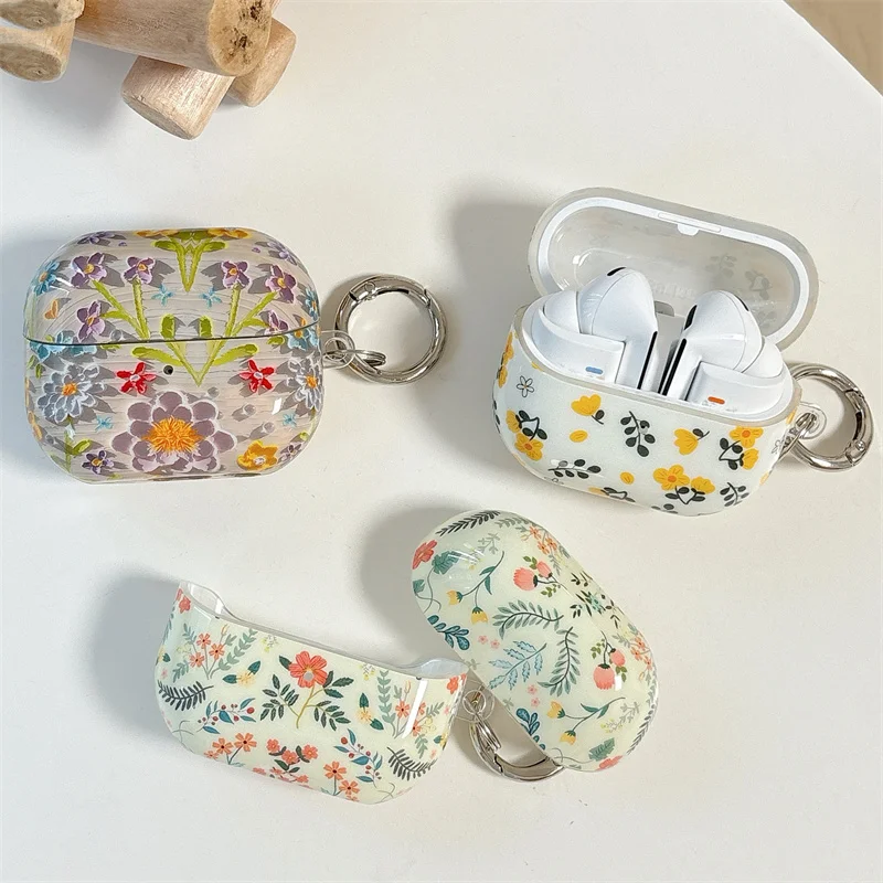 Per Samsung Galaxy Buds 3 Pro Buds3 Custodia per cuffie Coreano Fiore carino Cover Custodie per cuffie in silicone per Buzz 3 Pro Auricolare Funda