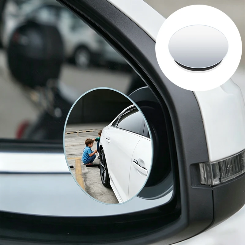 Wide Angle Round Convex Rear View Mirror 360 Degree HD Blind Spot Mirror For Reverse Frameless Ultrathin Car Accessories