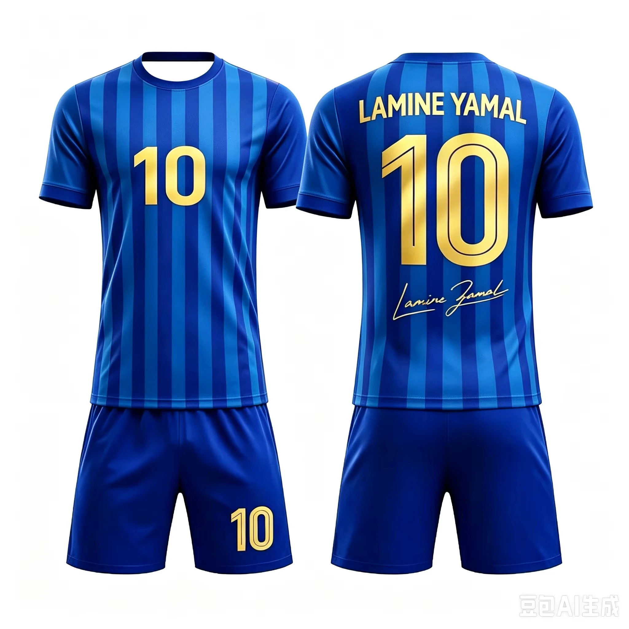 Sommer # 19 Yamal AI Personality Edition Gestreiftes Fußballtrikot-Set für Erwachsene und Kinder Modisches Freizeit-Outdoor-Sportset – Detail 7