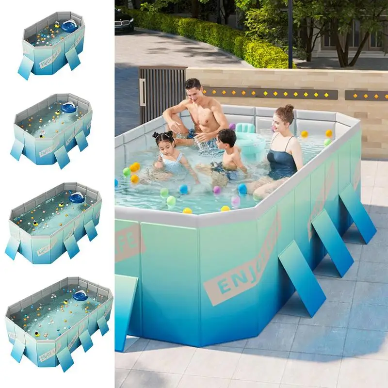 Non-Inflatable Folding Easy Set-up Thickened PVC Family Bathing Toy Outdoor Large Swimming Pools for Whole family multi size