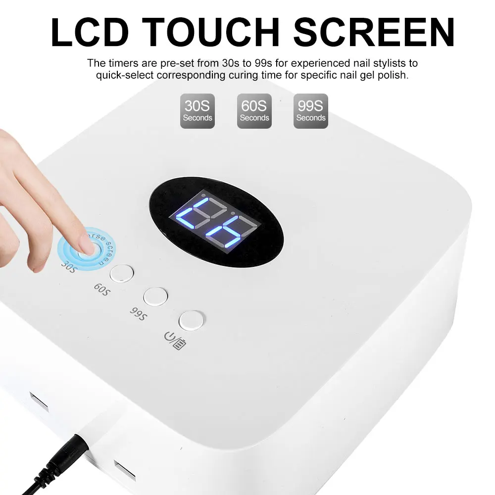 مصباح فني للأظافر قابل لإعادة الشحن مع شاشة رقمية ذكية ، مجفف طلاء الأظافر ، أدوات تزيين الأظافر للصالون والاستخدام المنزلي ، 48 ليد #5