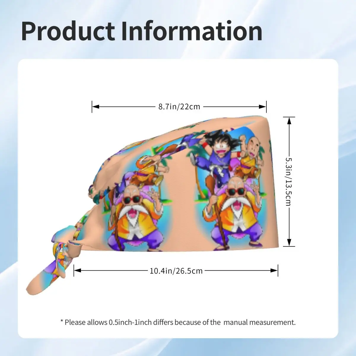 Custom Goku Breathable Nursing Work Cap Surgical Scrub Caps Unisex Nurse Medical Cap Work Scrubs Hat for Medical Surgical