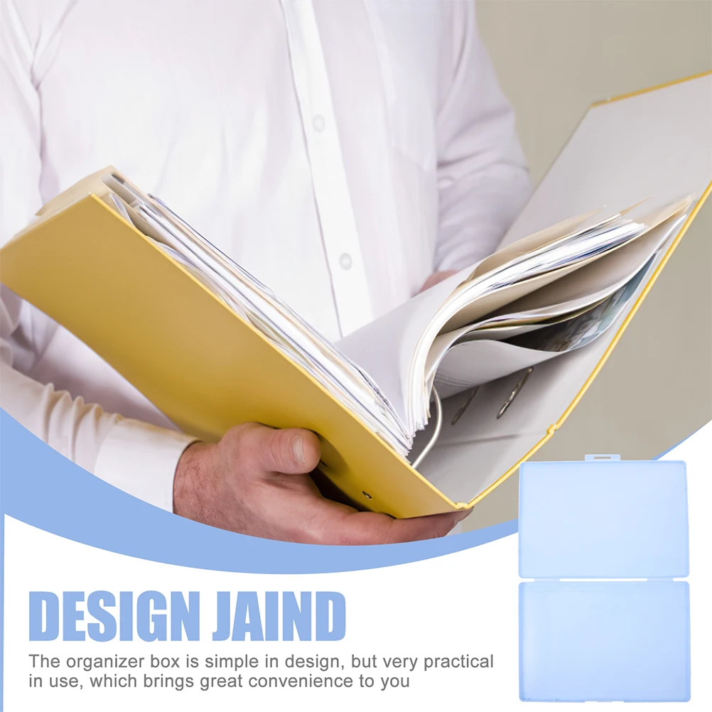 

2pcs File Storage Box Document Certificate Card Coin Holder Plastic Office Home Stationery ganizer Photo Case Boxes