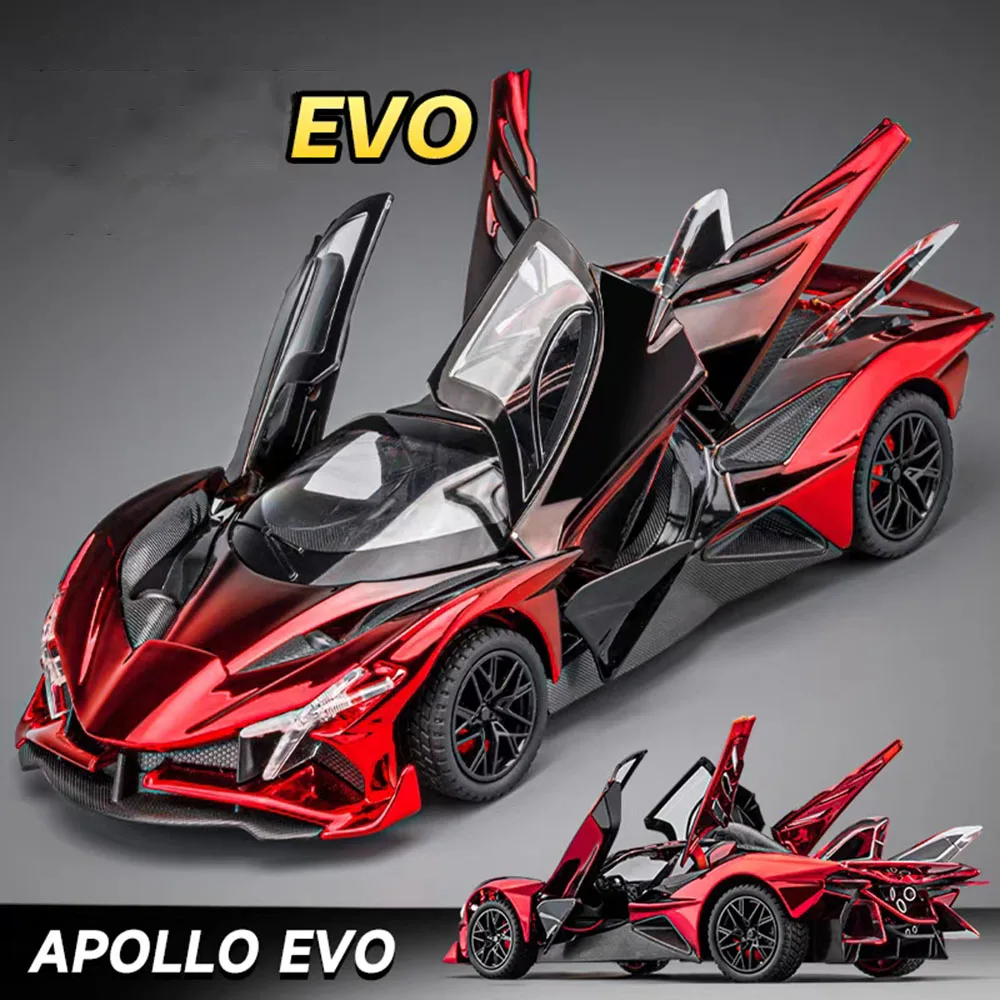1:24 Apollo EVO Atlantic Toys Sports Cars Models Wheels Turned Vehicles Light Music Pull Back Miniature Car Child Birthday Gifts