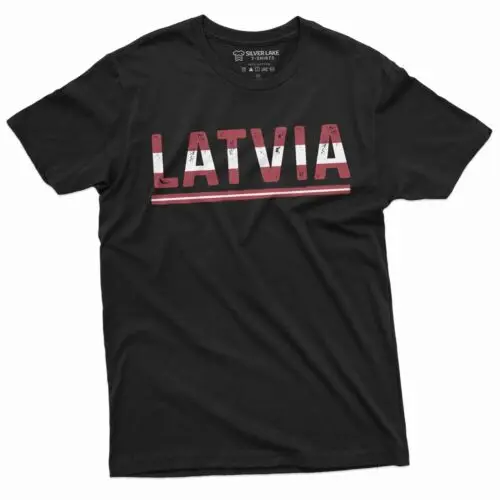 Men's Latvia T-shirt Latvian Flag Coat of arms Tee Shirt independence day shirt