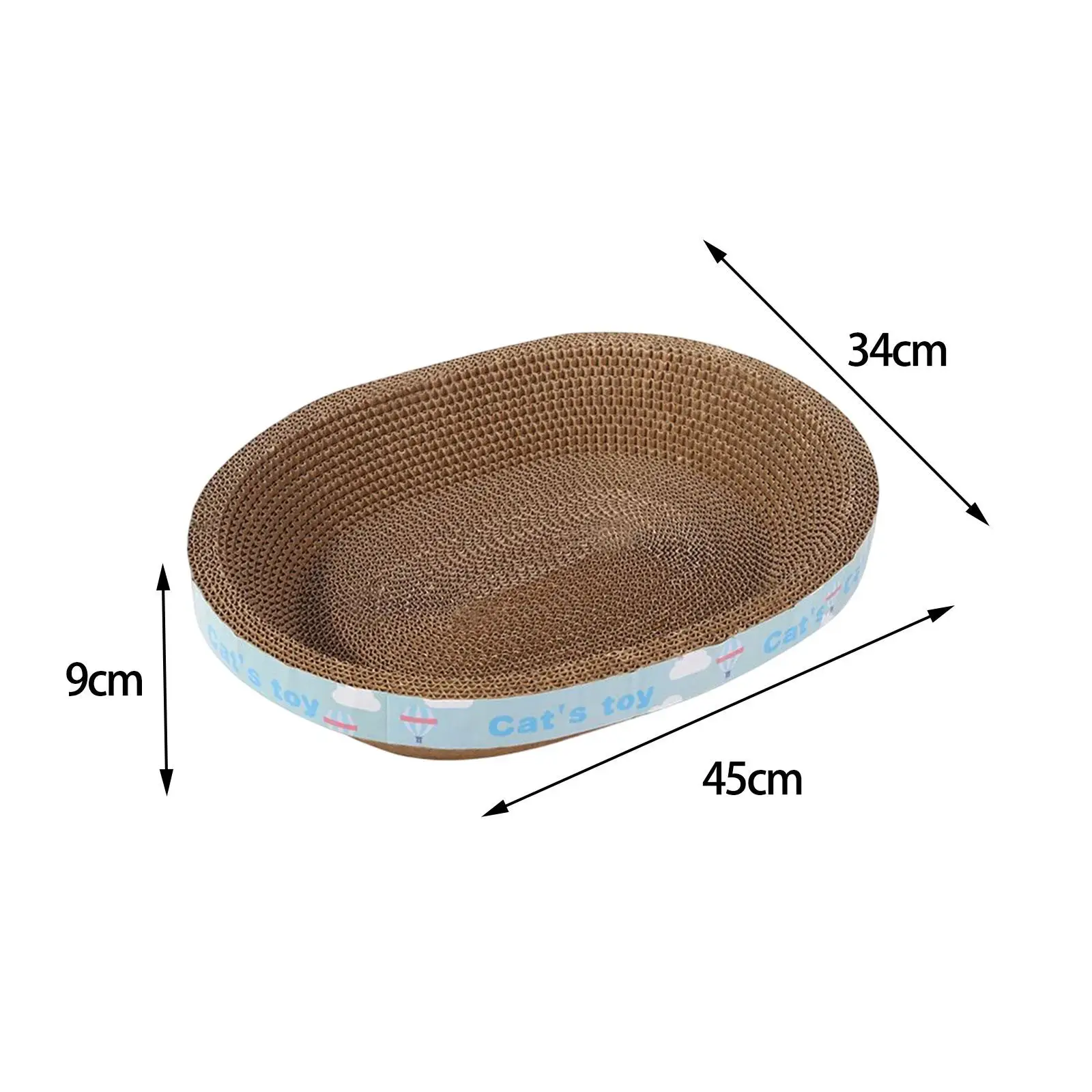 Oval Corrugated Scratch Pad Scratching Lounge Bed Cat Scratcher Cardboard for Kitty