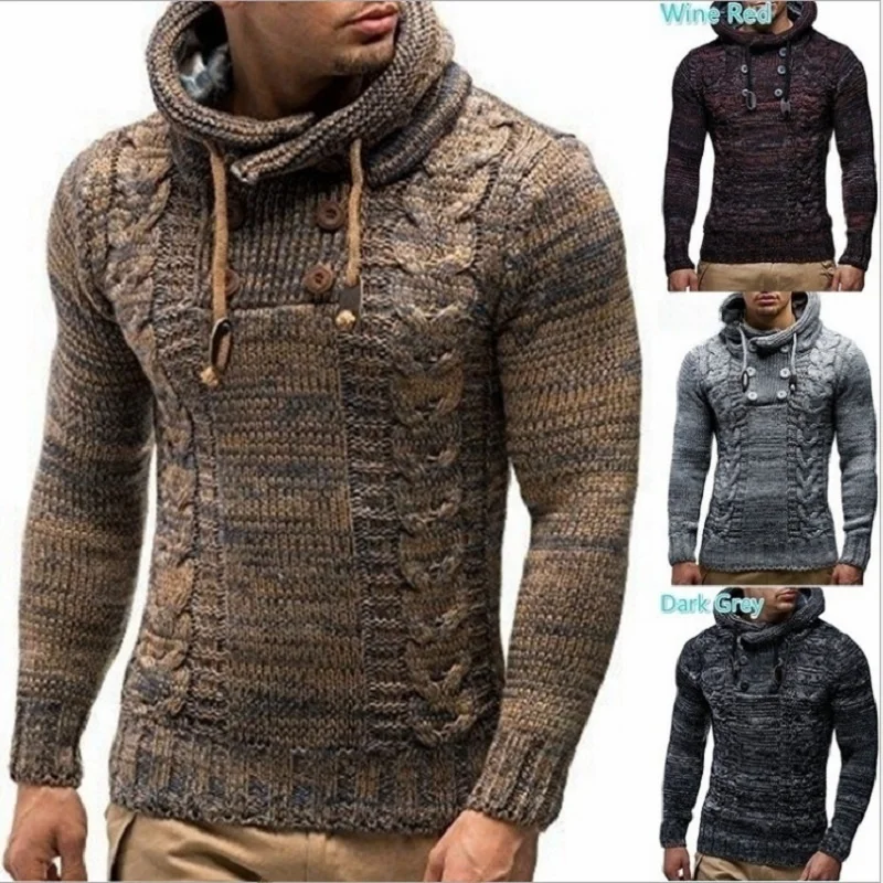 

Slim Fit Knitted Sweater for Men round Ne Long Sve Pullover Youthful Vitali Sle Casual Outerwear