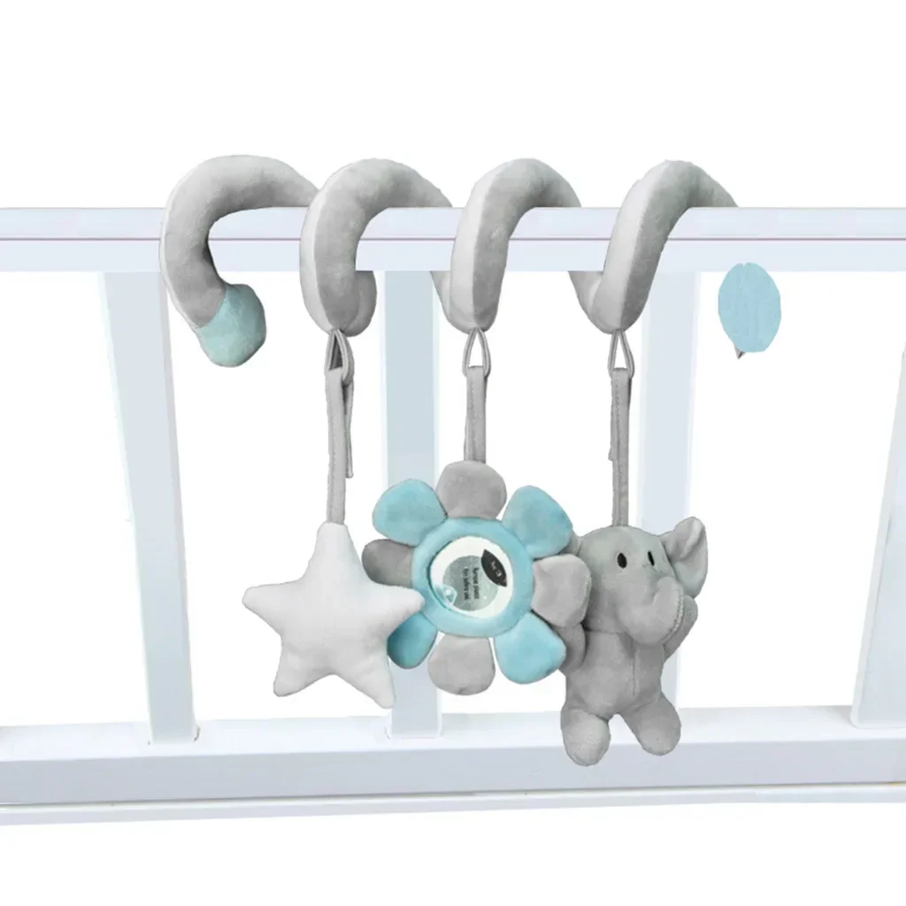 New Baby Bed Hanging Toy Hanging Spiral Rattle Cart Pendant Interactive Early Education Tool Newborn Stroller for 0-3 Years Old