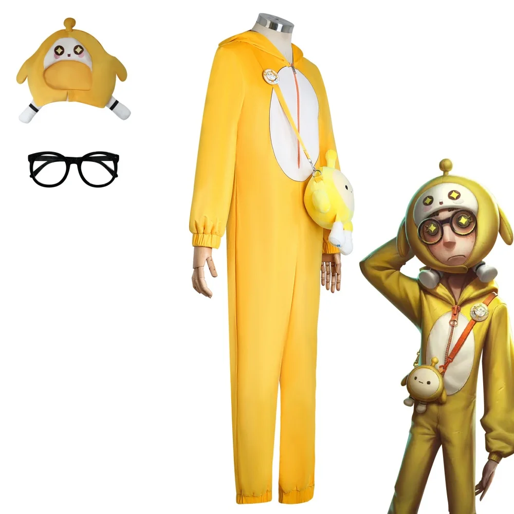 Lucky Guy Cosplay Game Identity V Costume Wig Anime Yellow Eggy Good Friend Deduction Substitute New Skin Halloween Party Suit