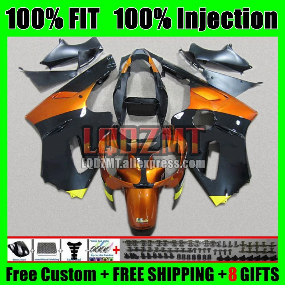 Injection For KAWASAKI NINJA ZX-12R ZX12R 02 03 04 2005 2006 Orange Black 68No.97 ZX1200 CC ZX 12R 2002 2003 2004 05 06 Fairing