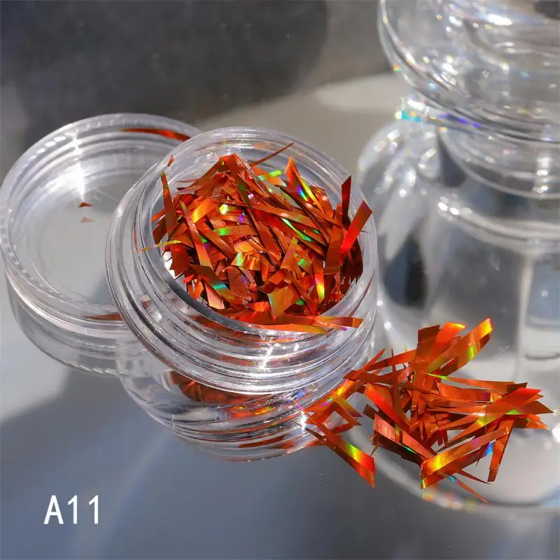 박스 네일 아트 오로라 불규칙한 셀로판 일본 레이저 스티커, 다채로운 전사지, 네일 장식 액세서리