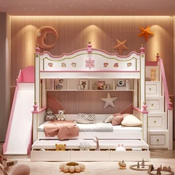 Luxury Bunk Children Beds Princess Storage Girl Baby Children Beds Loft Modern Camas Infantiles Bedroom Furniture ZL50CB