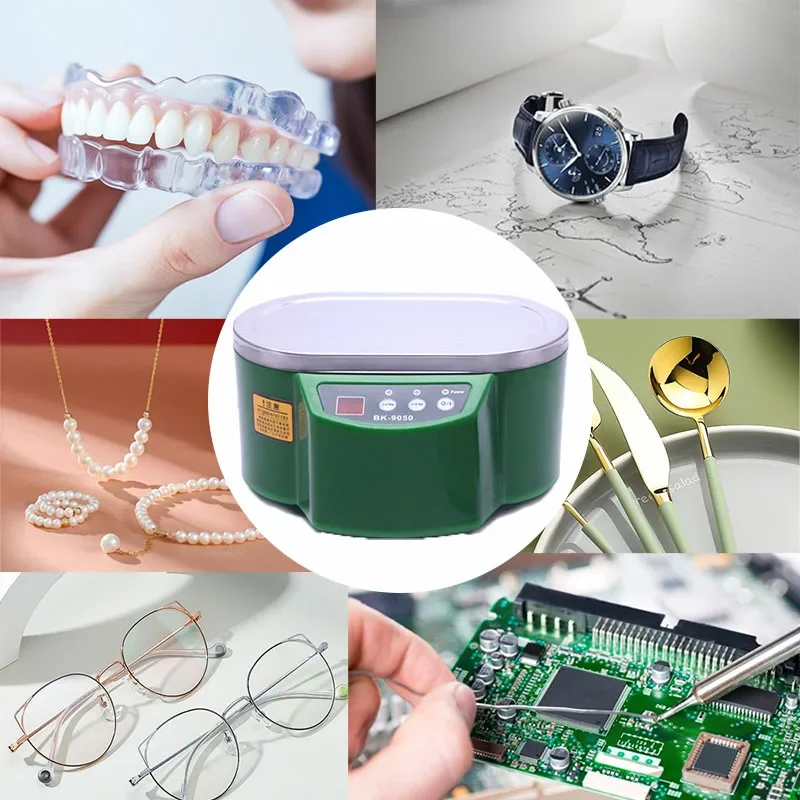 BK-9050 LCD Display Vacuum Ultrasonic Cleaners Cleaning Machine For Glasses Watch Jewelry Dental Hospital Tableware False teeth