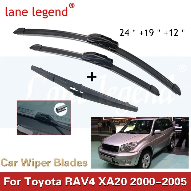 Lane Legend Front Rear Windscreen Wiper Blades Set For Toyota RAV4 XA20 2005 2004 2003 2002 2001 2000 24