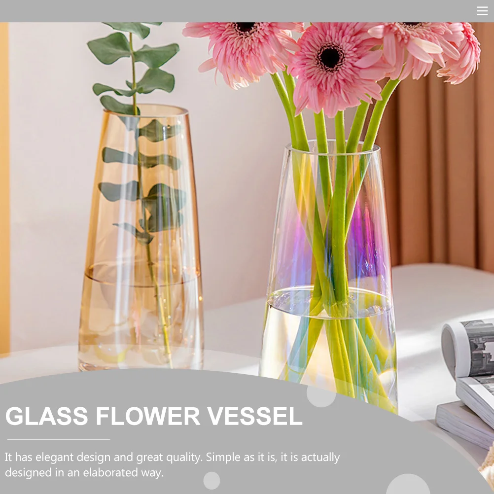 

1Pcs Electroplated Glass Vase Decorative Flower Container Stylish Hydroponic Plant Holder for Household Hotel Decorations