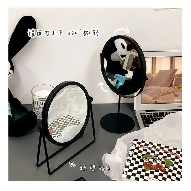 Nordic Ins Small Rotating Desktop Makeup Mirror for Girls Portable Vanity Mirror with Heart Design for Dormitory And Home