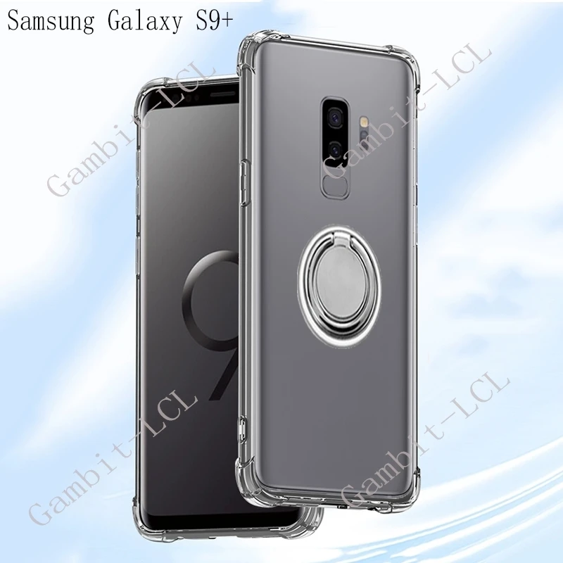 สําหรับ Samsung Galaxy S9 + S9 Plus 2018 SM-G965F SM-G965U กลับแหวนยึดเคสโทรศัพท์ซิลิโคนนุ่ม TPU Original กันกระแทก