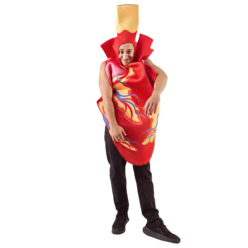 للجنسين الرجال التشريحية القلب البشري هالوين يتوهم اللباس النساء زي القلب للبالغين #3