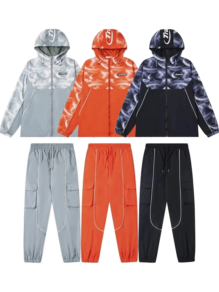 

Американская ветровка High Street на открытом воздухе с контрастным цветом и буквенным принтом Jaet ex INS Верхняя одежда свободного покроя из полиэстера...